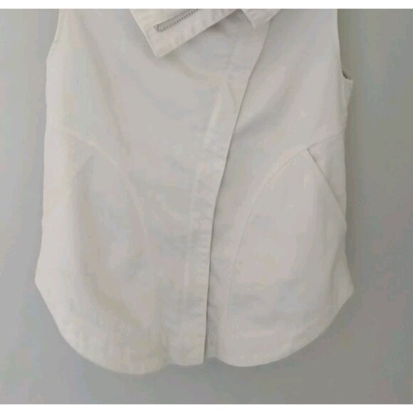 Prairie Underground Cotton Canvas Vest Size Small Cream Asymmetrical Zip Chore - Picture 3 of 12